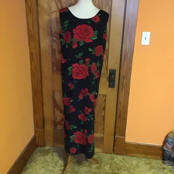 Vintage 90s roses maxi dress - Picture 6 of 9